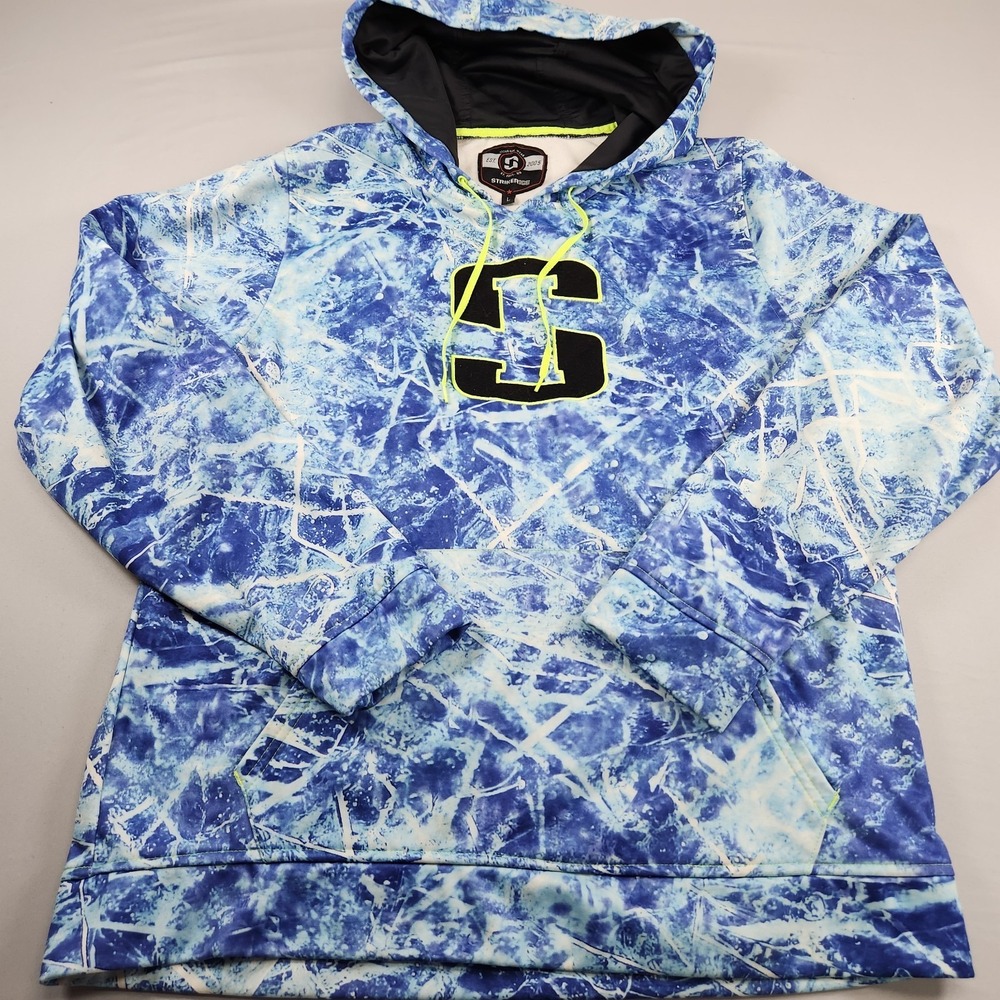 Striker Ice Hoodie Mens Large Blue Sweatshirt Pullover Fleece Fishing Gear Adult
